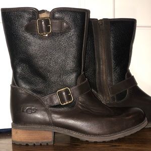 UGG Australia Chaney Biker Boots Black/Brown